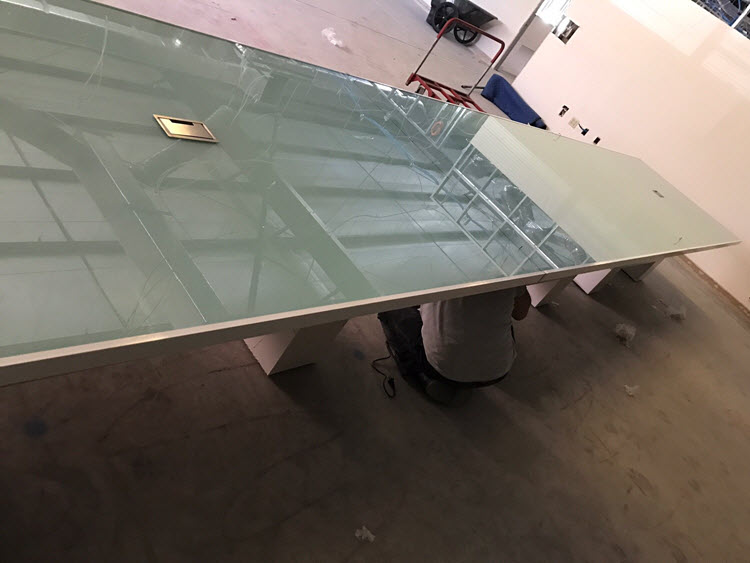 Hampton Modern Conference Table with glass top