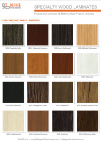 Speciality Laminate color charts