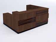 Monterey Modern Reception Desk - wood veneer