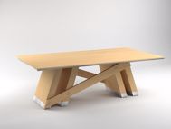 Baltoro Modern Conference Table in Natural Maple with solid top