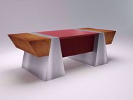 Toulon Modern Executive Desk in red metal
