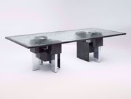 Cannes Modern Conference Table with crackle glass