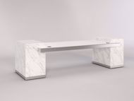 Roma modern executive desk with glosss top and mable bases