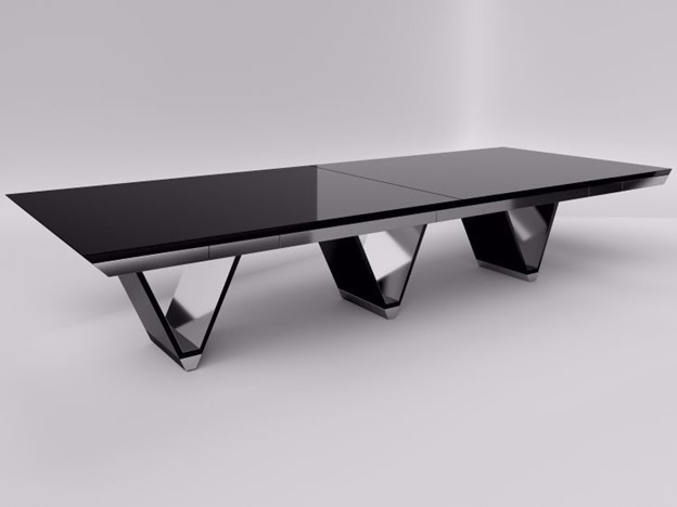 black glass table top
